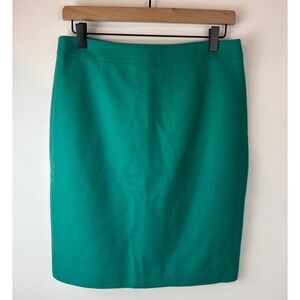 J. CREW Teal Green Wool Blend No. 2 Pencil Skirt NWT | 6